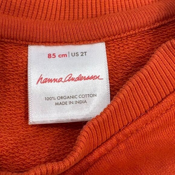 Hanna Andersson Toddler Girls Organic Cotton Sweatshirt Keep Growing 2T Orange S - Picture 3 of 4